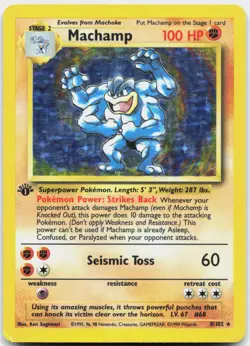 Machamp 8/102 Holo Holo Rare Deck Exclusives Pokemon 1st Edition Holo MP - Image 1