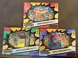 3 Pokemon TCG Ascended Heroes Mega ex Box Bundle Feraligatr Emboar Meganium New - Image 1