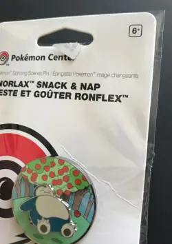 Snorlax Pin Badge Snack & Nap Pokemon Centre 2022 Metal Spinning Scenes NEW - Image 4
