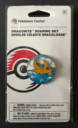 Dragonite Soaring Sky Spinning Pin Scenes Pokemon Centre Badge Metal 2022 NEW - Image 1