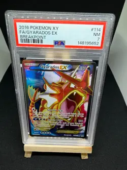 POKEMON BREAKPOINT GYARADOS EX #114 FULL ART PSA 7 NM - Image 1