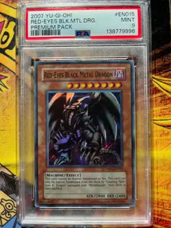 PSA 9 Yu-Gi-Oh PP01-EN015 Red-Eyes Black Metal Dragon Promo Super Rare - Image 1