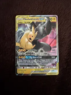 Pokemon Pikachu & Zekrom GX TCG Sun & Moon Holo Ultra Rare Card 33/181 - Image 1
