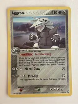 Pokemon TCG Aggron Holo Rare Card 1/108 Power Keepers Series - Image 1