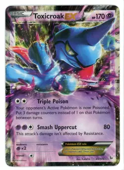 Toxicroak EX 41/106 Flashfire Pokemon Card - Image 1
