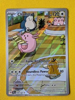 Pokemon Chansey TCG Twilight Masquerade Holo Card Illustration Rare 187/167 MINT - Image 1