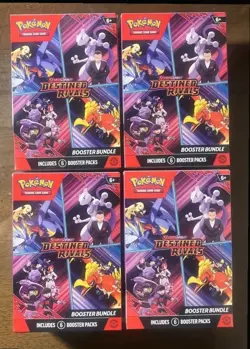 4 BRAND NEW SEALED POKEMON DESTINED RIVALS BOOSTER BUNDLES - Image 1