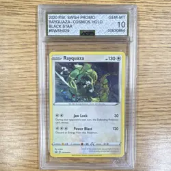 Pokemon Rayquaza SWSH029 SWSH Promo Cosmos Holo Black Star 130 HP AGS 10 English - Image 1