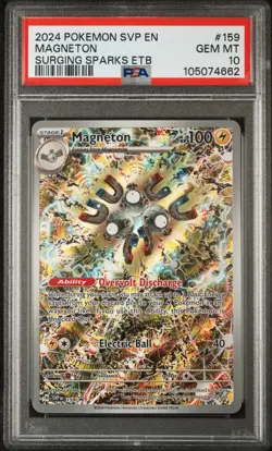 2024 Pokemon SVP EN-SV Black Star Promo Magneton #159 Surging Sparks Etb PSA 10 - Image 1