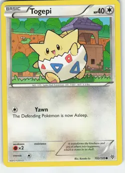 Togepi 102/135 Common Plasma Storm LP Pokemon - Image 1