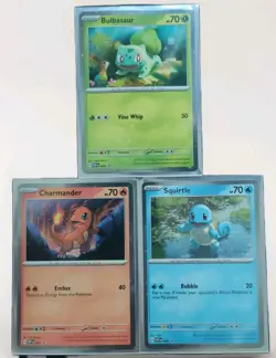 Pokemon 151 Cosmos Holo Promo Bulbasaur Charmander Squirtle SVP 046 047 048 NM - Image 1