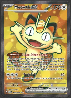 Meowth ex 107/088 Ultra Rare Perfect Order Pokemon Holo Near Mint - Image 1