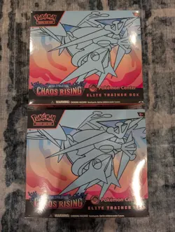 Two Pokemon Center Mega Evolution—Chaos Rising ETB (Acrylic Cases included) - Image 2