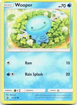 Wooper 25/70 Common Dragon Majesty Pokemon LP - Image 1