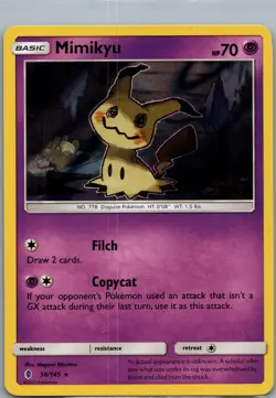Mimikyu 58/145 Guardians Rising Pokemon TCG Holo Rare NM - Image 1