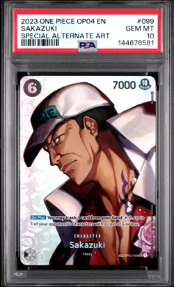 Sakazuki SP OP04-099 Kingdoms Of Intrigue Alternate Art English One Piece PSA 10 - Image 1
