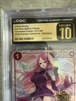 One Piece CGC 10 PRISTINE Jewelry Bonney Promo 2025 ST21-004 3rd Anniv S.Chinese - Image 3