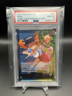 2025 ONE PIECE EN LEARN TOGETHER DECK SET OP11-041 041 NAMI PSA 10 LEADER - Image 1