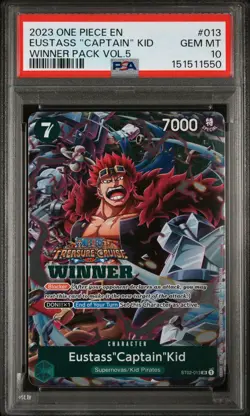 2023 ONE PIECE PROMOS WINNER PACK VOL.5 #013 EUSTASS "CAPTAIN" KID PSA 10 - Image 1