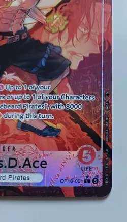 One Piece TCG Portgas D. Ace Alt Art OP16-001 English Near Mint Op16 - Image 3