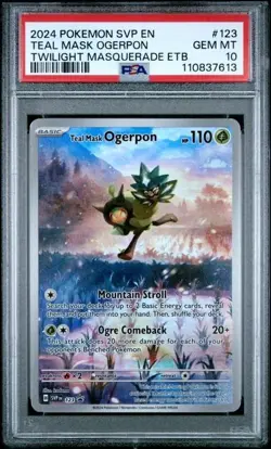 PSA 10 Teal Mask Ogerpon 123 Sv: Scarlet & Violet Promo Cards Holo - Image 1