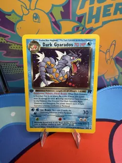 Pokemon TCG Dark Gyarados Holo Card 8/82 1st Edition MP SWIRL 🍥 Team Rocket - Image 1