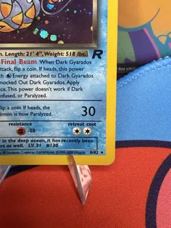 Pokemon TCG Dark Gyarados Holo Card 8/82 1st Edition MP SWIRL 🍥 Team Rocket - Image 4