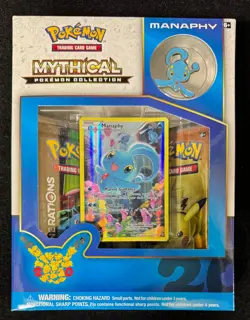 POKEMON 2016, 20th Anniversary Mythical Pin BOX MANAPHY SEALED GENERATIONS Packs - Image 1