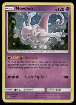 Mewtwo - SM77 Holo Promo Sun & Moon Promo Pokemon Holo Moderately Played - Image 1