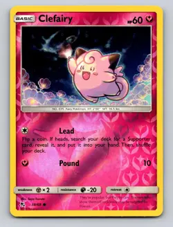 Clefairy 38/68 Hidden Fates Pokemon Reverse Holo NM - Discontinued Fairy Type - Image 1