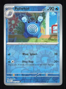 POLIWHIRL 061/165 REVERSE HOLO 151 POKEMON NEAR MINT - Image 1