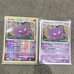 Pokemon TCG Haunter 40/100 World Championships 2009 English 2-Card Lot Signed - Image 1