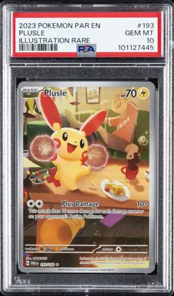 2023 POKEMON PAR EN-PARADOX RIFT ILLUSTRATION RARE #193 PLUSLE PSA 10 - Image 1