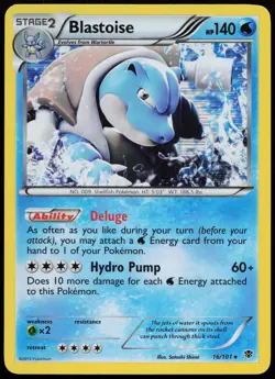Blastoise 16/101 Holo Rare Plasma Blast Pokemon Holo Moderately Played - Image 1