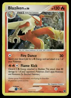 Blaziken 1/106 Holo Rare Great Encounters Pokemon Holo Heavily Played - Image 1