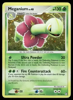 Meganium 13/123 Holo Rare Mysterious Treasures Pokemon Holo Heavily Played - Image 1