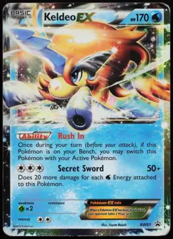 Keldeo EX BW61 Holo Promo Black And White Promo Pokemon Holo Heavily Played - Image 1