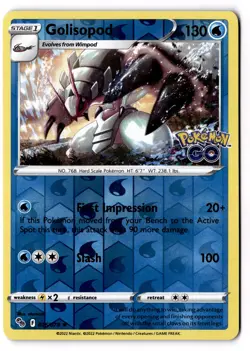 Golisopod 026/078 Pokemon GO Reverse Holofoil LP - Image 1