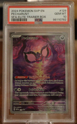 2024 Pokemon TCG Shrouded Fable #129 PECHARUNT ETB PROMO PSA 10 - Image 1