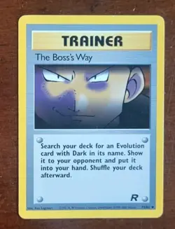 The Boss's Way 73/82 Team Rocket Pokemon TCG Card Classic Unlimited WOTC 1999 - Image 1