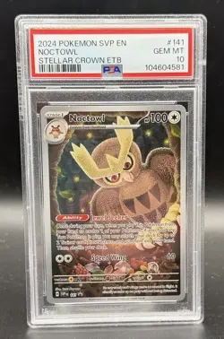 2024 POKEMON SVP EN 🔥NOCTOWL 🔥STELLAR CROWN ETB 🔥PSA 10 - Image 1