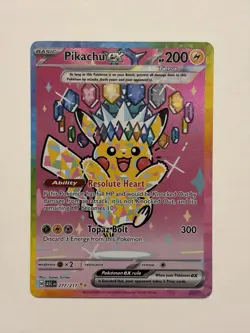 Pokemon Pikachu ex 277/217 Me: Ascended Heroes Holo SIR Special Illustration - Image 1