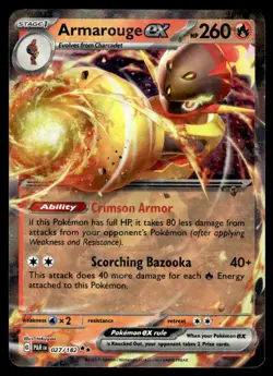 Pokemon TCG SV04: Paradox Rift #027/182 Armarouge ex NM - Image 1