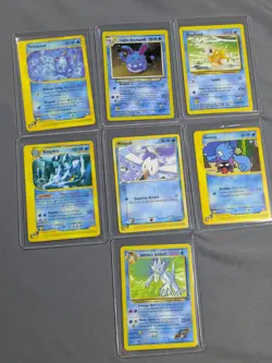 Vintage Pokemon TCG Lot Of 7 Water Sabrina's Golduck Azumarill Kingdra Magikarp - Image 1
