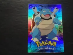 1999 Topps Pokemon the First Movie Rainbow Foil E9 #09 Blastoise Blue Logo - Image 1