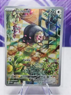 Pokemon Lechonk 209/197 Illustration Rare Obsidian Flames NM Full Art - Image 1