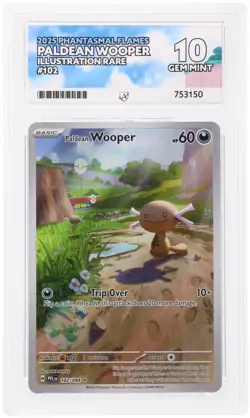 Pokemon - Paldean Wooper 102/094 IR - Phantasmal Flames - Ace Gem Mint 10 - Image 2
