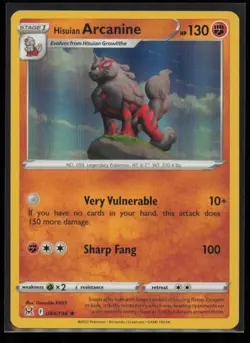 Hisuian Arcanine 084/196 Pokemon Lost Origin Rare Near Mint - Image 1