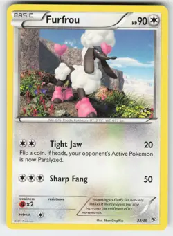 Furfrou 33/39 Kalos Starter Set Pokemon Moderately Played - Image 1
