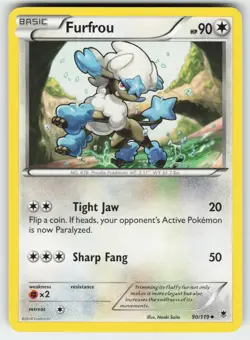 Furfrou 90/119 Uncommon Phantom Forces Pokemon Lightly Played - Image 1